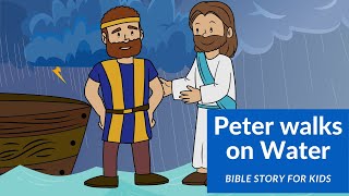 Peter Walks on Water Matthew 14 Kids Bible story [upl. by Nets873]