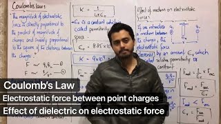 Coulomb’s law  electrostatics  force between the charges  class 12  urdu hindi [upl. by Nnaeilsel]