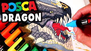 Drawing a DRAGON with POSCA PENS [upl. by Nonah]