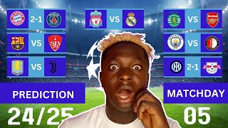 CHAMPIONS LEAGUE PREDICTIONS ROUND 5🔥 [upl. by Dickerson150]