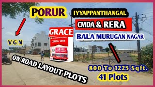 Porur Iyyappanthangal Villa Plots For Sale  On Road Plots  CMDA amp RERA APPROVED [upl. by Annehs]