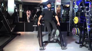 LEGS QUADS  Leg Extension With Dumbbell [upl. by Dranrev50]