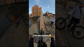 Extreme MTB on a bridge urbanfreeride mtb enduro bike downhill propain hamburg bike Downhill [upl. by Sherurd254]