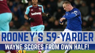 ROONEY SCORES FROM HIS OWN HALF 59YARD STRIKE V WEST HAM [upl. by Odranoel240]