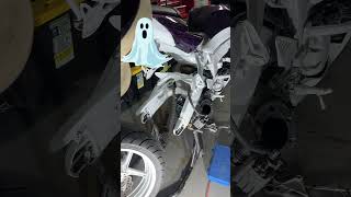 Fixing my broken bike pt2 bike bikelife motorcycle kawasaki ninja zx6r purple candypaint [upl. by Ulphiah]