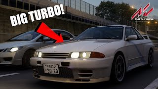 Assetto Corsa  BIG TURBO Nissan GTR R32 Skyline  Real Life Sound Mod [upl. by Osnerol]