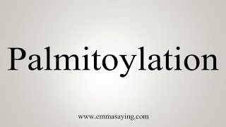 How To Say Palmitoylation [upl. by Silenay]