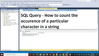 SQL Query  Count the occurrence of a character in a string [upl. by Attlee]