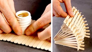 11 SUPER EASY PROJECTS WITH POPSICLE STICKS  CORK amp WOOD CRAFTS  DECORATION IDEAS [upl. by Akenehs683]