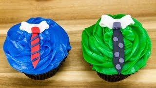 Fathers Day Cupcakes Fondant Neckties by Cookies Cupcakes and Cardio [upl. by Kallman917]