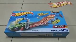 Unboxing  Hot Wheels 4  Lane Elimination Race Track Set [upl. by Bearnard]