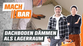 Dachboden dämmen – begehbare Dämmplatten verlegen  OBI [upl. by Olivann62]