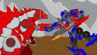 Robots Optimus Prime vs Evolution of Godzilla Size Comparison  Robots Transformers Movie War [upl. by Quincy492]