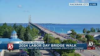 A MICHIGAN TRADITION Mackinac Bridge Labor Day Walk [upl. by Shewchuk832]