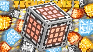 2X ORE PROCESSING USING SIMPLE STORAGE EP8  Minecraft Techopolis 2 Modded Questing Skyblock [upl. by Enyalb]