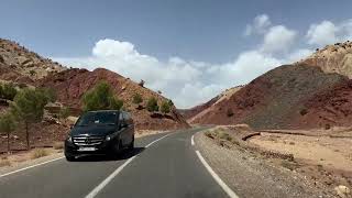 🇲🇦 Driving through Atlas mountains on road RP1506 near ‎⁨‎⁨Telouet⁩ ⁨DrâaTafilalet⁩ ⁨Morocco⁩ [upl. by Sinnoda945]