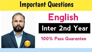 ts inter 2nd year english important questions 2024  Inter 2nd Year english imp questions 2024 [upl. by Halas]