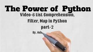 12 Datastructure List Comprehension Filter Map functions in Python Python for beginners [upl. by Esinal731]