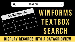 Datagridview Search Filter With Textbox Functionality Winforms [upl. by Wightman443]