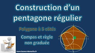 Pentagone régulier  construction détaillée [upl. by Milman]