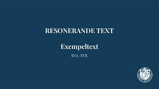 Resonerande text Exempeltext [upl. by Sabella589]