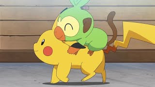 Grookey and Pikachu being besties 💚💛 [upl. by Yllus]