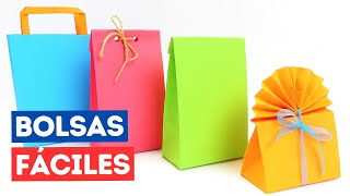 🛍 4 Bolsas de regalo de papel fáciles de hacer [upl. by Nerehs]