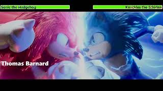 Sonic the Hedgehog vs Knuckles the Echidna Second Fight with healthbars [upl. by Lateehs186]