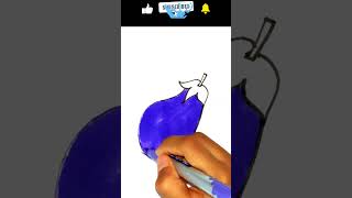 Brinjal Drawing and coloring for kids easy fun tutorial [upl. by Kopple337]