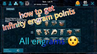 ARK mobile  how to get infinity engram points  get all engrams [upl. by Allets]