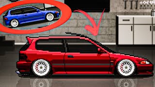 Pixel Car Racer  HONDA CIVIC EG6 STREET BUILD  Stanced [upl. by Akimyt139]