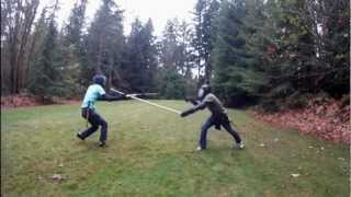 Spear VS Halberd Full speed sparringGoPro HD Hero [upl. by Ker]