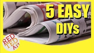 5 DIY Creative Ideas with Newspapers  Newspaper DIYs amp Hacks  Best from Waste [upl. by Enohpesrep]