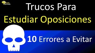 💣 Consejos y TRUCOS Para Estudiar OPOSICIONES 50 de Posibilidades de ÉXITO EN EL ESTUDIO [upl. by Cyprio]