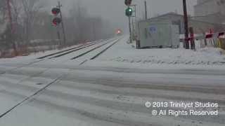 Amtrak 90220s great K5LA in a blizzard plus MBTA [upl. by Kenleigh]