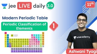 JEE Periodic Classification of Elements L1  Unacademy JEE  IIT JEE Chemistry  Ashwani Tyagi [upl. by Lemmuela]