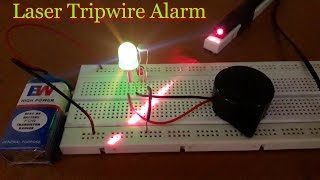 How to make a quotLaser Security Alarm Systemquot at Home on a Breadboard HD [upl. by Ariuqahs59]