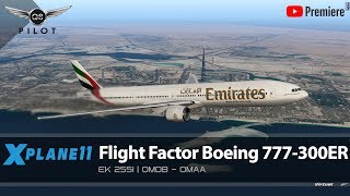 Flight Factor Boeing 777300ER  OMDB ✈ OMAA  XPlane 11 [upl. by Thun659]