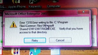 Error 1310 Error writing to file verify that you have access to that directory [upl. by Essined971]