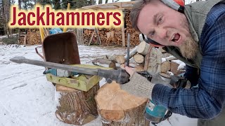 Ways To Split Wood Jackhammers [upl. by Weisbrodt]