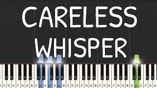 George Michael  Careless Whisper Piano Tutorial  Medium [upl. by Northway86]