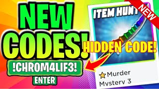 ⭐✨NEW ITEM HUNT✨ CODES ROBLOX MM3 CODES⭐ [upl. by Yelah7]