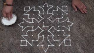 Easy and Simple Rangoli Design Simple Dot Rangoli Design with 10 dots [upl. by Ardnuaet249]