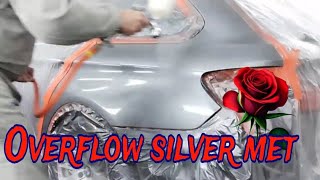 Overflow silver metallic Colouristics Car Painting Glasurit base Iwata WS400 Clear RM [upl. by Diandra891]