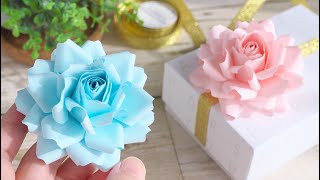 A4コピー用紙1枚で作るバラの花の作り方  DIY How to Make Paper Roses [upl. by Grados]