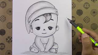 Sevimli Bebek Çizimi  Cute Baby Drawing [upl. by Colly]