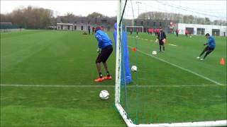 Exercice gardien de but appui et angle training goalkeeper RENNES FC [upl. by Yelik]