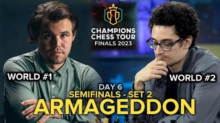 Magnus Carlsen Eliminates Fabiano Caruana in Semifinals  CHAMPION CHESS TOUR FINALS 2023 [upl. by Zared947]