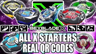 ALL 6 HASBRO BEYBLADE X STARTER QR CODES BEYBLADE X APP Códigos de Beyblade X App Hasbro [upl. by Gillespie767]