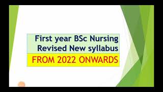 First semester BSc Nursing Syllabus 2022 Revised BSc Nursing Syllabus of Indian Nursing Council [upl. by Ennayram]